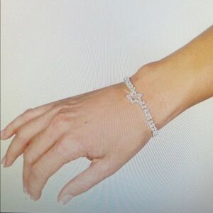 Silver Tennis Bracelet with Crystal Embellishments